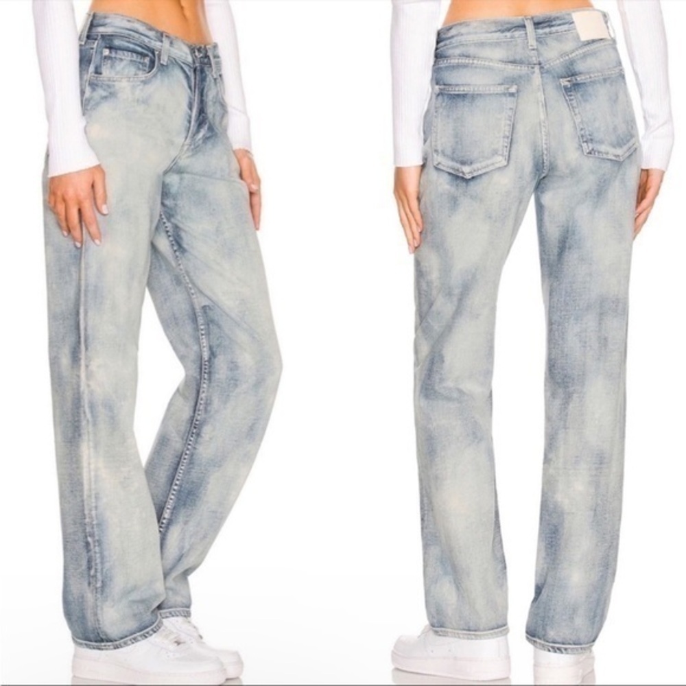 GRLFRND Y2K Blue Acid Wash Bella Low Rise Boyfriend Jeans in Marble Hill